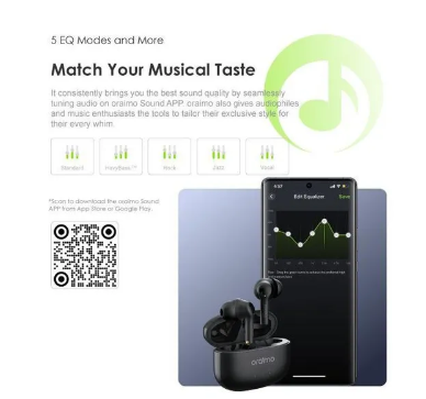 Oraimo FreePods 3C One Pair, Two Different Fits ENC IPX5 36 Hrs long playtime True Wireless Earbuds