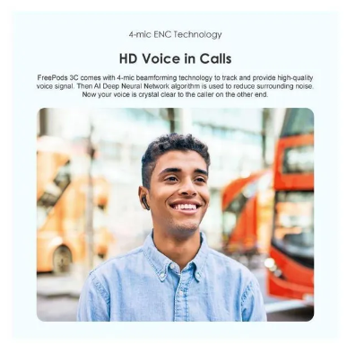 Oraimo FreePods 3C One Pair, Two Different Fits ENC IPX5 36 Hrs long playtime True Wireless Earbuds