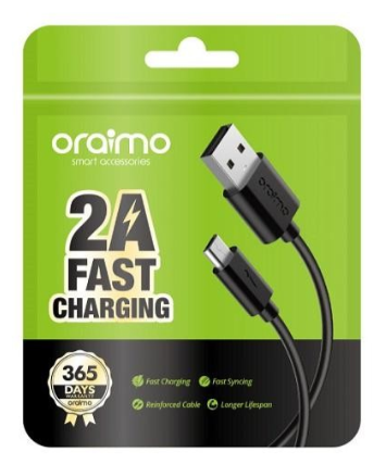 Oraimo Original Android Micro USB 1M 2A Fast Charging & Normal Tybe B Data Cable