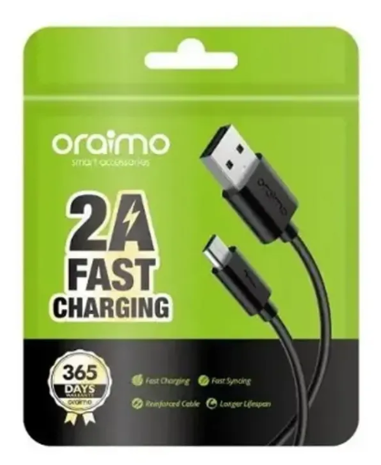 Oraimo Original Android Micro USB 1M 2A Fast Charging & Normal Tybe B Data Cable
