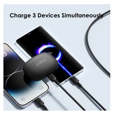 Oraimo Duraline 3 1.2M Cable 3A Fast Charging  with wide compatibility for iPhones, Micro-USB & Type C which can be used for data transfer with a high speed of 480 mbps.