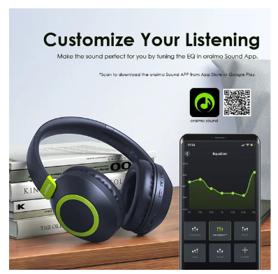 Hot sale !!Oraimo BoomPop2S ENC Over-Ear Wireless Headphones with Powerful Bass Gesture Control Dual-device Connectivity