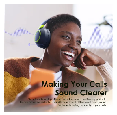 Hot sale !!Oraimo BoomPop2S ENC Over-Ear Wireless Headphones with Powerful Bass Gesture Control Dual-device Connectivity