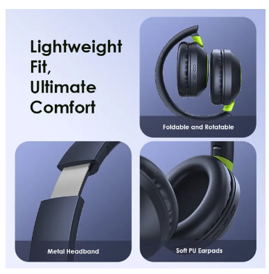 Oraimo BoomPop 2 ENC Over-Ear Wireless Bluetooth Headphones 60-hr-Playtime ENC HD Voice in Calls Dual-device Connectivity Powerful Bass PLUS a Gift of Oraimo Smart Mouse P 1200 DPI Wireless Mouse