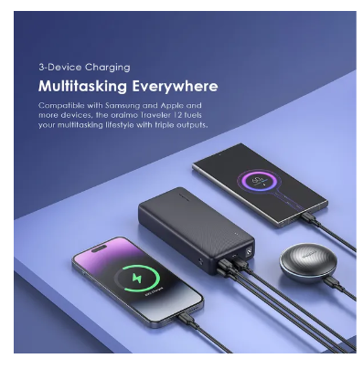 Offer! Oraimo Traveler 12 20000mAh 12W Smart Fast Charging LED Torch
 Type-C (IN/OUT) Power Bank