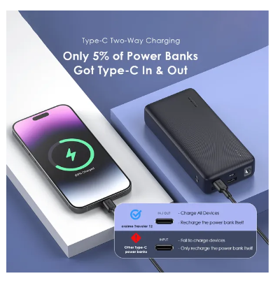 Offer! Oraimo Traveler 12 20000mAh 12W Smart Fast Charging LED Torch
 Type-C (IN/OUT) Power Bank