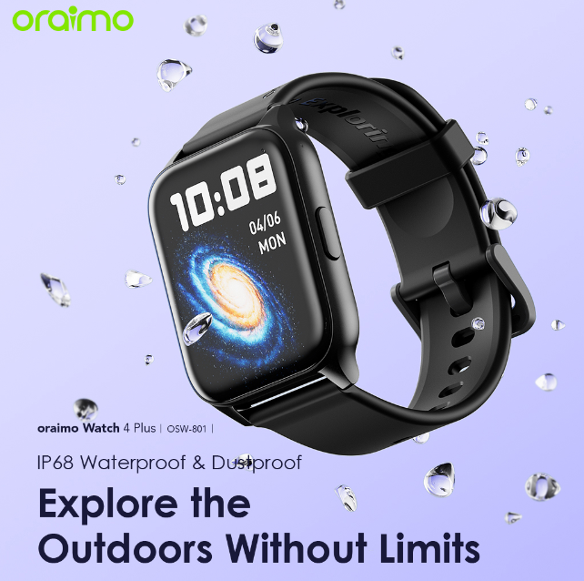 Oraimo Watch 4 Plus 2.01″ HD IP68 Smart Watch AI-Generated Watch Faces 100+ Sports Modes  7 Days Battery Life Bluetooth Call Smartwatch
