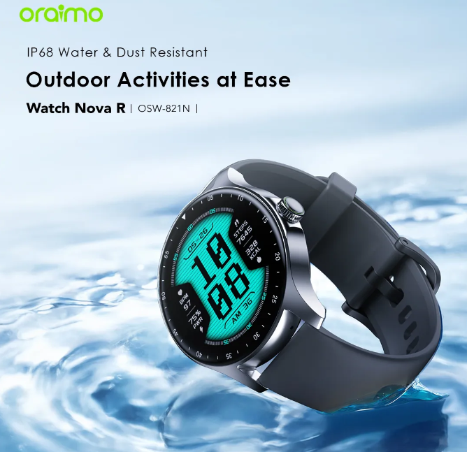 Oraimo Watch Nova R 1.39'' Panda Glass IP68  Wireless HD Calling 100+ Sports Modes HD Display  12-Day Usage Time Smart Watch