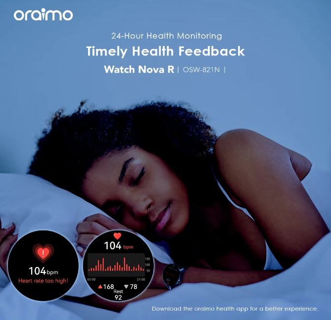 Oraimo Watch Nova R 1.39'' Panda Glass IP68  Wireless HD Calling 100+ Sports Modes HD Display  12-Day Usage Time Smart Watch