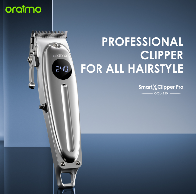 Oraimo Smart Clipper Pro Super Powerful Motor Self-sharpening and Adjustable Blades 240-minute Runtime Professional Hair Clipper Shaving Machine