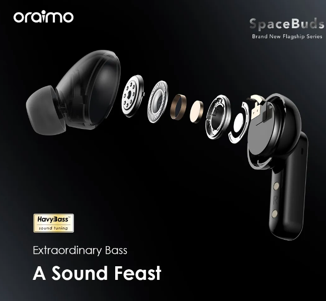 oraimo SpaceBuds Hybrid ANC True Wireless Earbuds Customized Voice Prompt + FREE Charging Kit