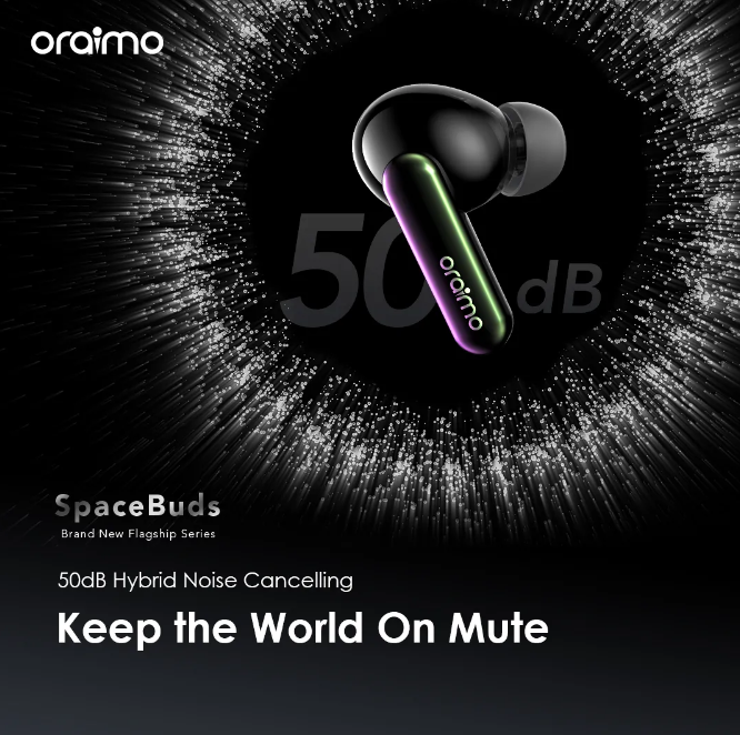 oraimo SpaceBuds Hybrid ANC True Wireless Earbuds Customized Voice Prompt + FREE Charging Kit