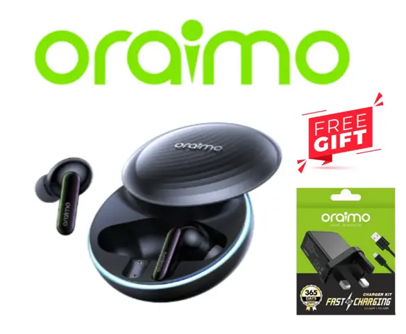 oraimo SpaceBuds Hybrid ANC True Wireless Earbuds Customized Voice Prompt + FREE Charging Kit