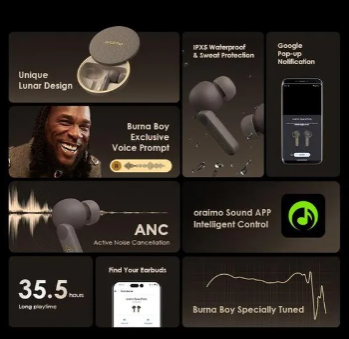 SPECIAL OFFER! Oraimo SpacePods x Burna Boy ANC True Wireless Earbuds + FREE GIFT