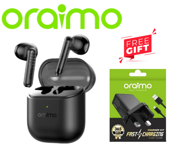 SPECIAL OFFER! oraimo FreePods Neo Half In Ear True Wireless Earbuds Bluetooth Earphones + FREE Charger