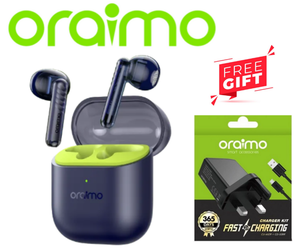 SPECIAL OFFER! oraimo FreePods Neo Half In Ear True Wireless Earbuds Bluetooth Earphones + FREE Charger
