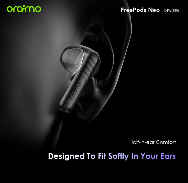 SPECIAL OFFER! oraimo FreePods Neo Half In Ear True Wireless Earbuds Bluetooth Earphones + FREE Charger