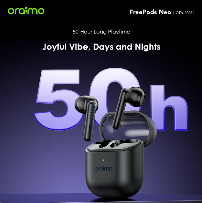 SPECIAL OFFER! oraimo FreePods Neo Half In Ear True Wireless Earbuds Bluetooth Earphones + FREE Charger