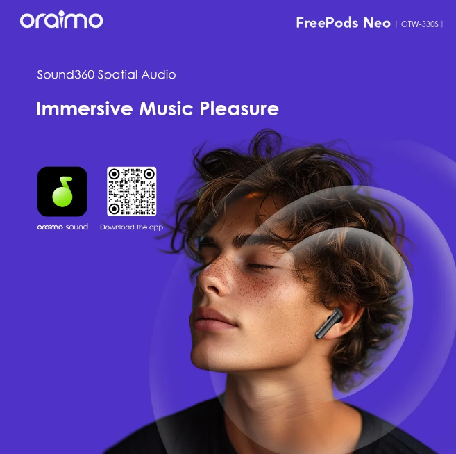 SPECIAL OFFER! oraimo FreePods Neo Half In Ear True Wireless Earbuds Bluetooth Earphones + FREE Charger