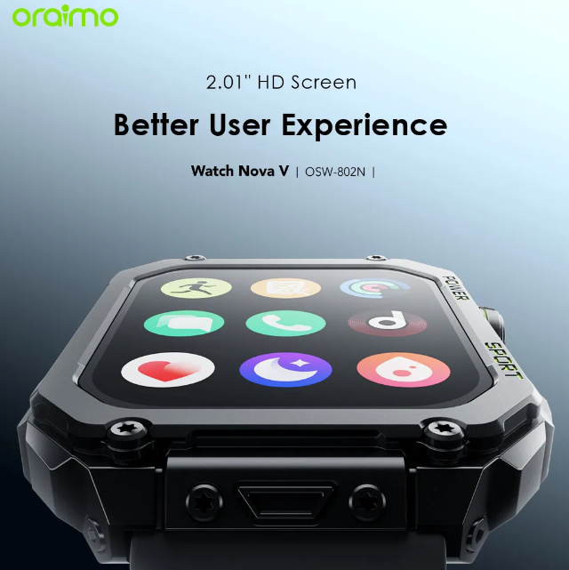 SPECIAL OFFER! Oraimo Watch Nova V 2.01" HD Video Watch Faces Smart Watch  +  FREE CHARGING KIT