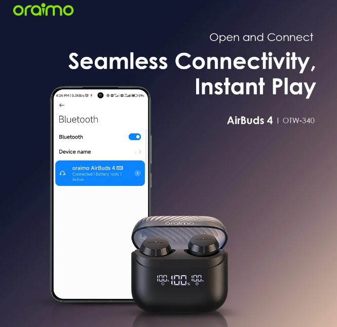 OFFER! oraimo AirBuds 4 ENC True Wireless Earbuds + FREE CHARGING KIT
