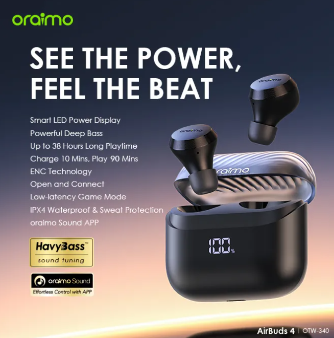 OFFER! oraimo AirBuds 4 ENC True Wireless Earbuds + FREE CHARGING KIT