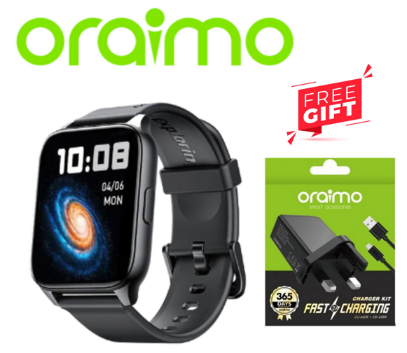 SPECIAL OFFER oraimo Watch 4 Plus 2.01″ HD IP68 Smart Watch + GIFT