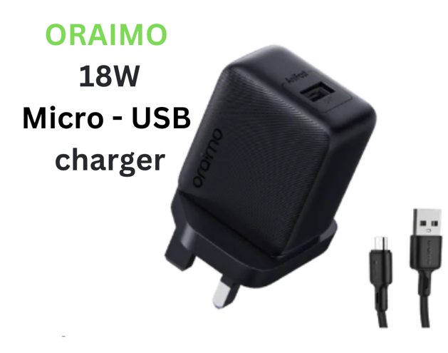 Oraimo Cannon 18S 18W Wall Micro - USB Charger Kit  AniFast™ Fast Charging Charger