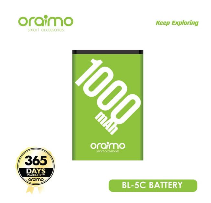Oraimo Battery-BL-5C Phone Battery BL-5C For NOKIA C2-01 N70 N72 C2-02 C2-03 C2-06 X2-01 5130 2610 BL 5C Li-ion Batteries