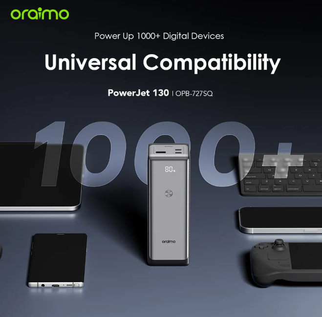 oraimo PowerJet 130 27600mAh 130W  Power Laptop & Phone Power Bank