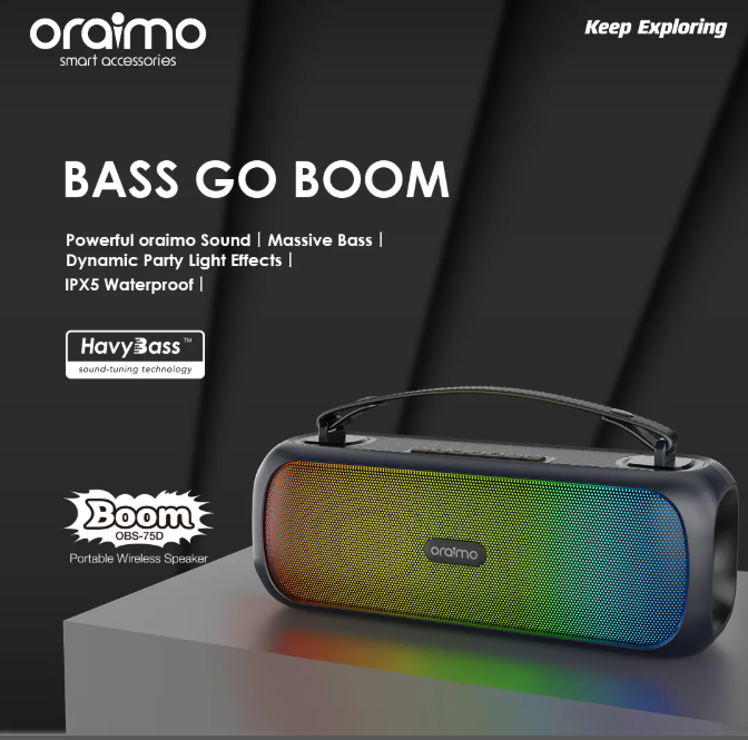 oraimo Boom 30W IPX5 Waterproof- True Party Music Freedom Massive Bass Bluetooth Wireless Speaker