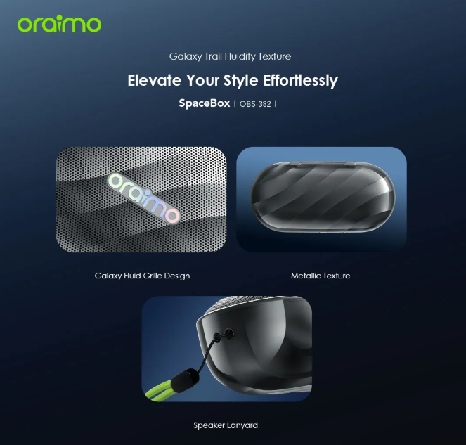 Oraimo SpaceBox 8W FM Wireless Speaker Powerful and Punchy Bass + Oraimo Earphones