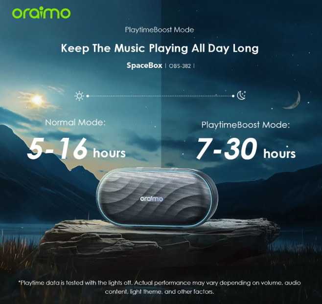 Oraimo SpaceBox 8W FM Wireless Speaker Powerful and Punchy Bass + Oraimo Earphones