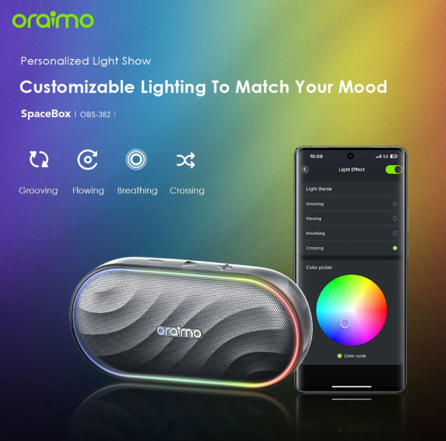 Oraimo SpaceBox 8W FM Wireless Speaker Powerful and Punchy Bass + Oraimo Earphones