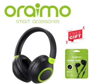 oraimo BoomPop 2 ENC 60-hr-Playtime Over-Ear Wireless Headphones
