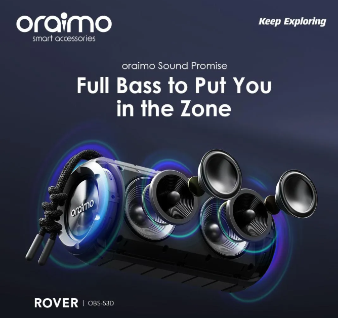 oraimo Rover 12W FM Wireless  Bluetooth Speaker  Powerful and Punchy Bass