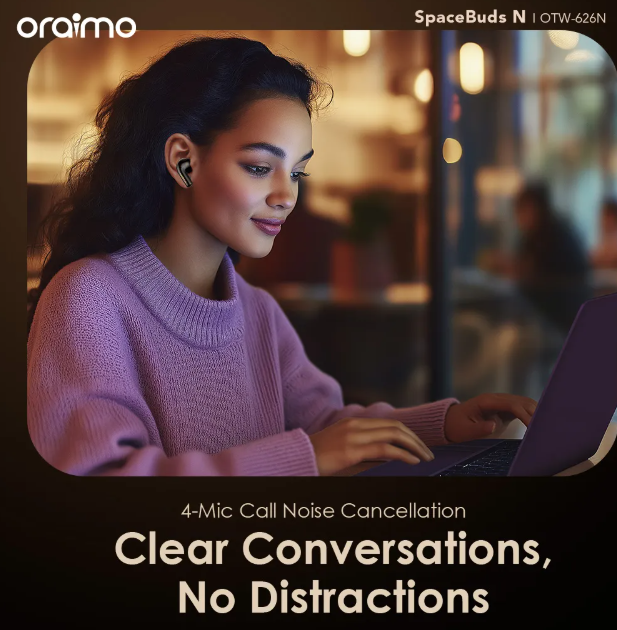 oraimo SpaceBuds N Active Noise Cancellation (ANC) True Wireless Earbuds