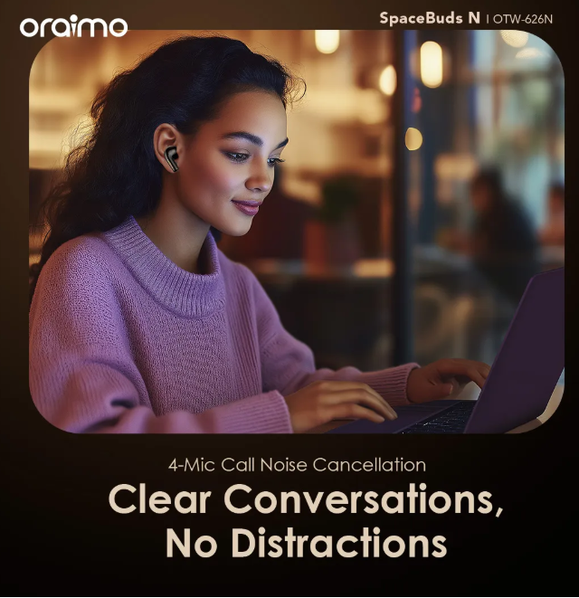 oraimo SpaceBuds N ANC True Wireless Bluetooth Earbuds Earphones