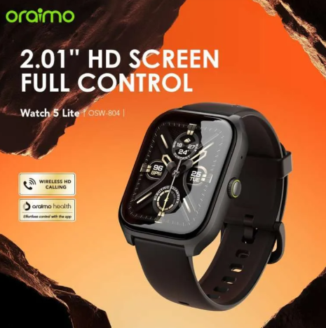 SUPER OFFER! Oraimo Watch 5 Lite Smart Watch Smartwatch OSW-804 2.01'' Screen Bluetooth Durable Waterproof Dustproof