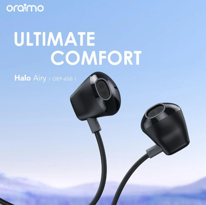 oraimo Halo Airy Type-C Half In-ear Wired Headphones Earphones