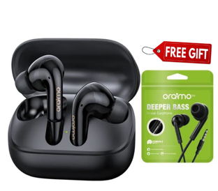 oraimo SpaceBuds N ANC True Wireless Earbuds Bluetooth Earpods + Oraimo  Wired Earphones