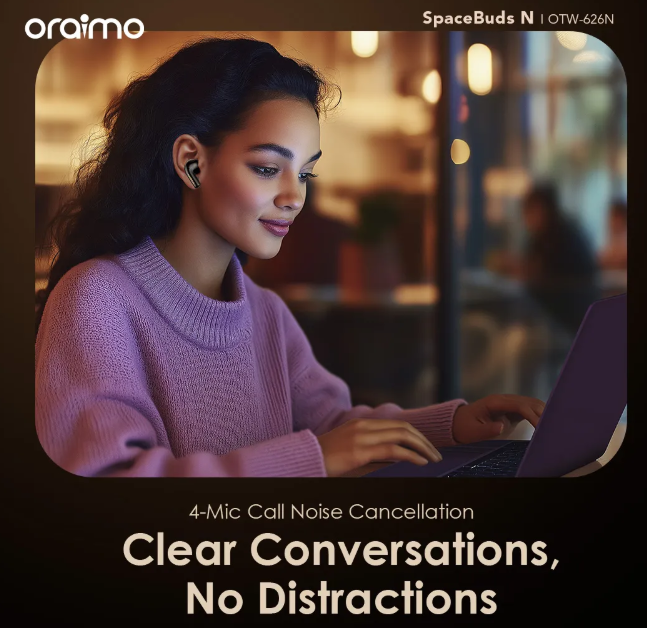 oraimo SpaceBuds N ANC True Wireless Earbuds Bluetooth Earpods + Oraimo  Wired Earphones
