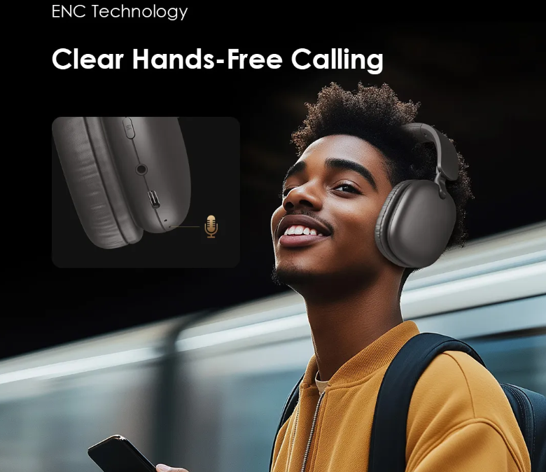 oraimo BoomPop Lite ENC Over-Ear 65-Hour Long Playtime Wireless Bluetooth Headphones ORAIMO  Earphones