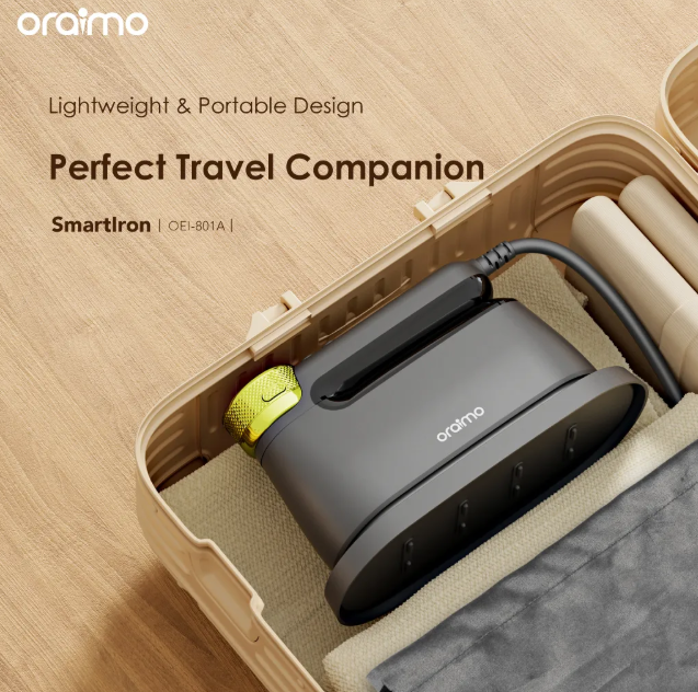 oraimo SmartIron 1740W Steaming & Ironing 2-in-1  Portable Electric Iron 6 Variable Steam Levels  180° Foldable Handle , Pasi