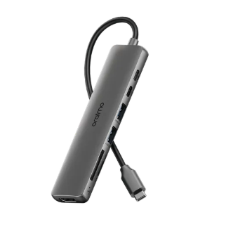 oraimo PowerTrans USB-C 7-in-1 Multi-Functional Adapter Smart Memory Flash Drive Adapter Micro Computer  Accessories Multifunction Card Reader