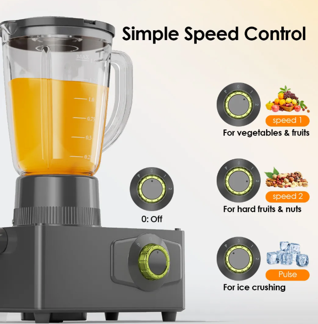 oraimo OmniBlend 4-in-1-Blender, Juicing, Blending, Chopping And Grinding Stainless Steel Blender
