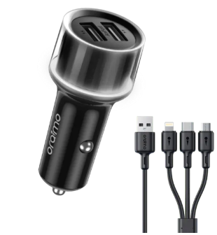 oraimo Highway 15 15.5W Car Charger with 3-in-1 Cable Multi-Protection Safety System