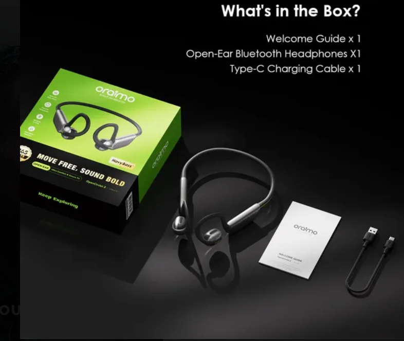 oraimo OpenCirclet 2 IPX5 Steps Tracking Open-Ear Headphones