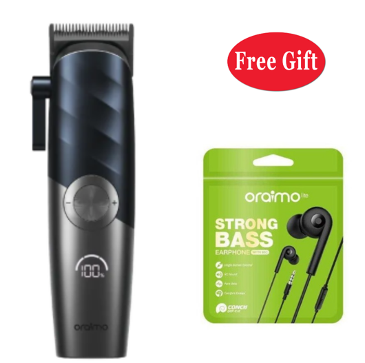 oraimo SmartClipper Pro Max 5-Hour Run Time Professional Hair Clipper + Oraimo Strong Bass HD Sound Earphone
