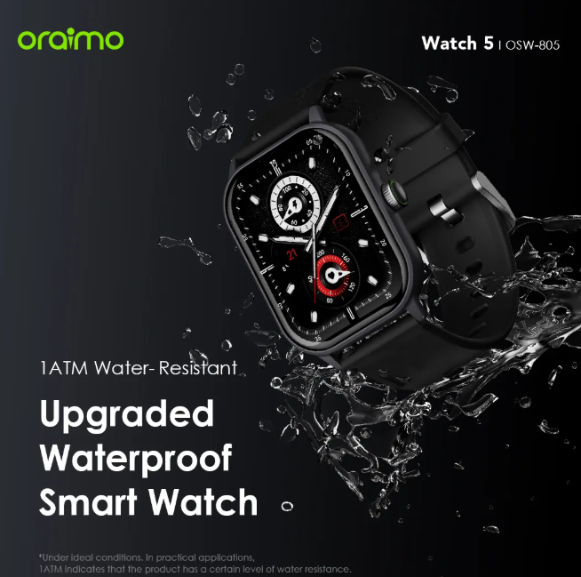 oraimo Watch 5 2.01" HD   Anti-scratch Panda Glass 1ATM AI-Generated Watch Faces Smart Watch Oraimo Toast 10 Byte 10000 mAh Powerbank
